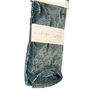 Just Imagine Baby Blanket Smiley Dinos Smoke Teal Dinosaur Palm Tree Embossed